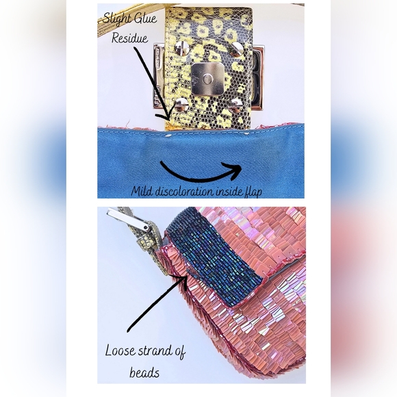 *SOLD**Fendi Baguette Sequins with Beaded Detail Vintage - Picture 12 of 14